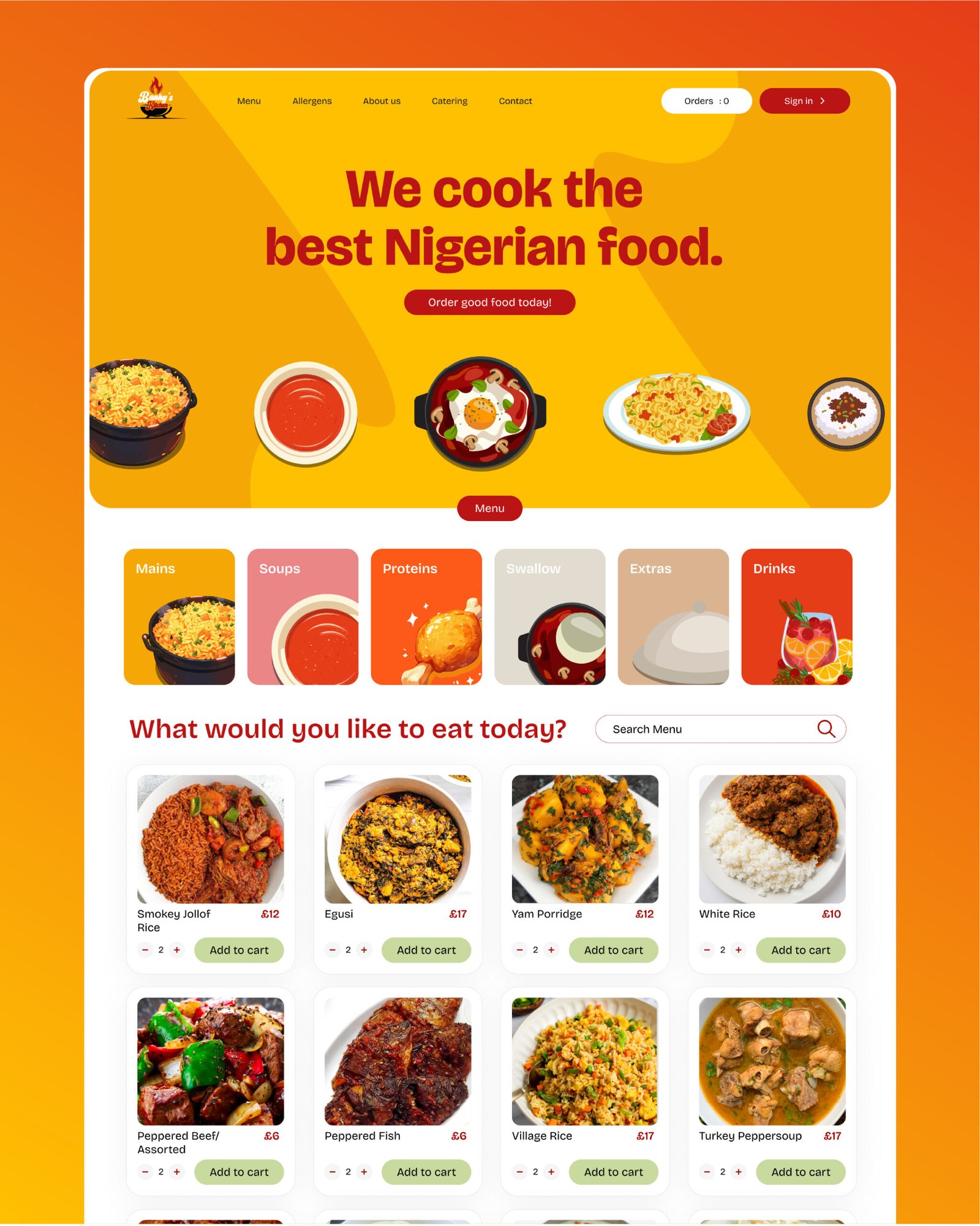 restaurant website design